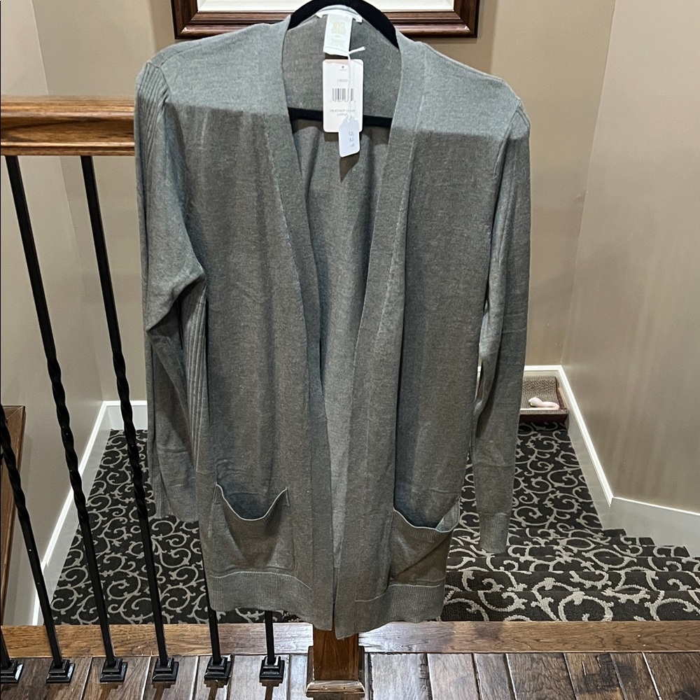 Matty M women’s large Charcoal Cardigan duster C529 - Picture 1 of 5